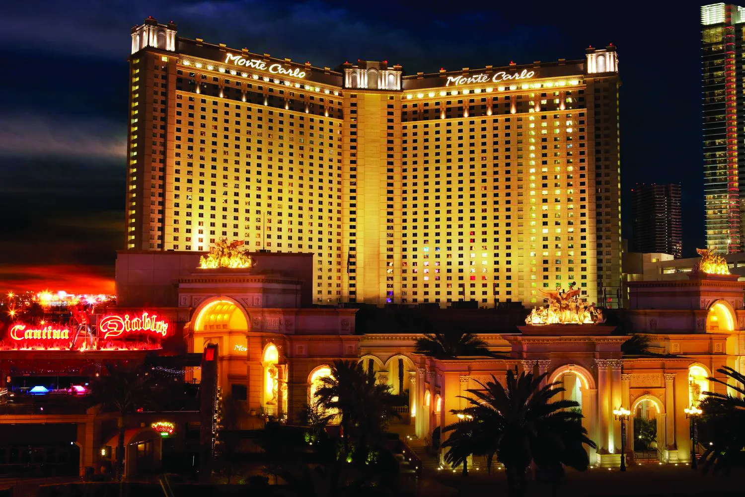 Casino-resort evening with an inviting hotel dining setting